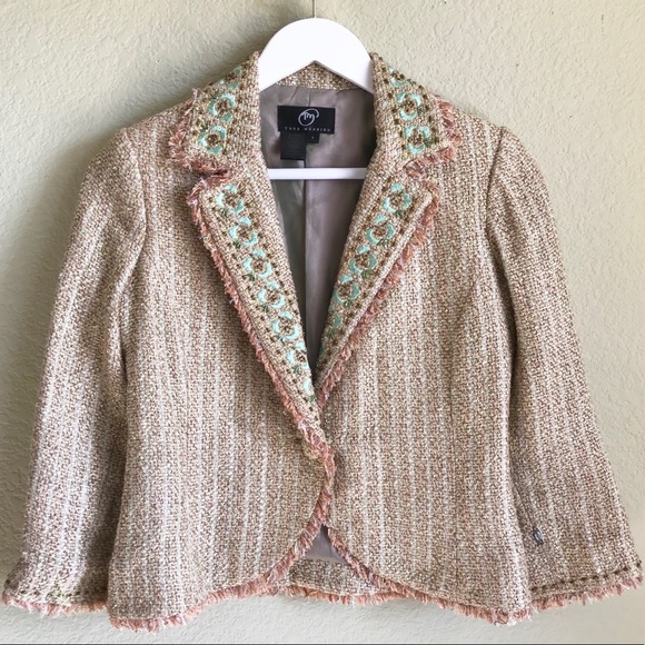 True Meaning Jackets & Coats True Meaning Tweed Embroidered Blazer